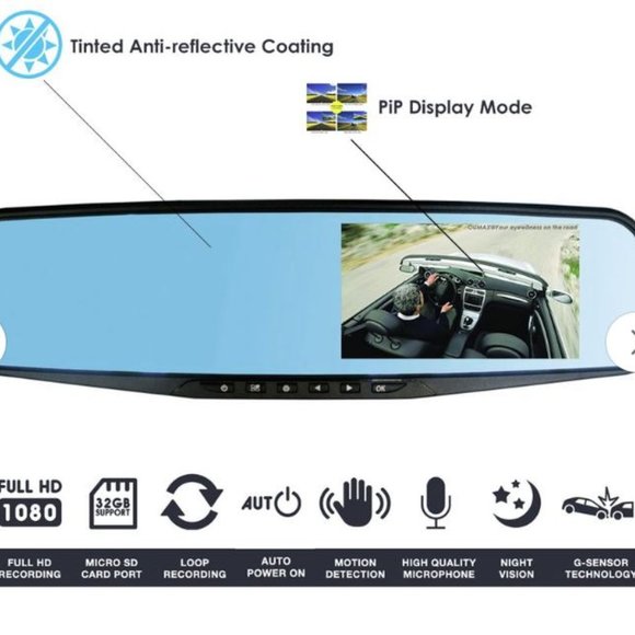 NEW! OUMAX RV43HD Rear View Mirror Dash Cam - Picture 6 of 11